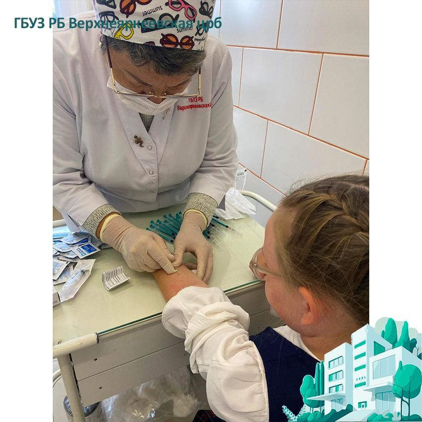 Выездная работа в учебных заведениях Илишевского района для проведения туберкулиновой пробы