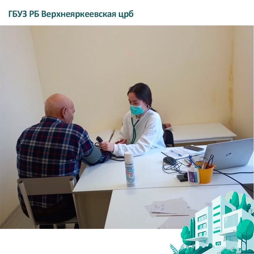 Сегодня участковый терапевт Хайбрахманова Айгуль Назимовна посетила село Рсай