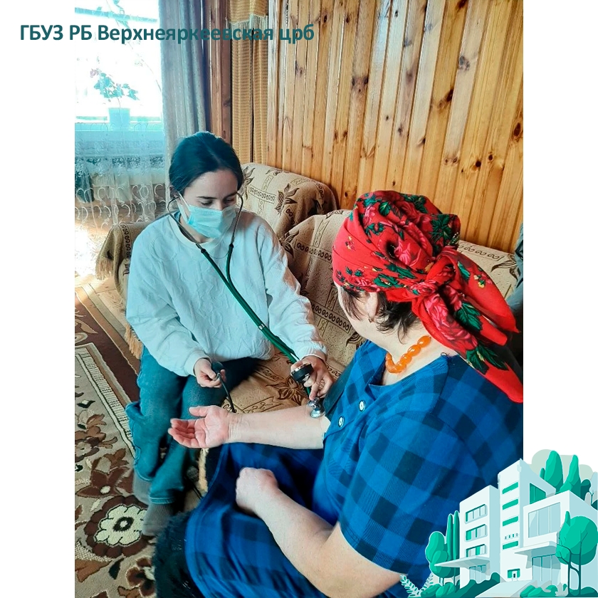 Врач-терапевт Хайбрахманова Айгуль Назимовна провела выездной приём в деревне Тупеево